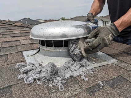 Cleaning Dryer Vent On Roof in Pineville