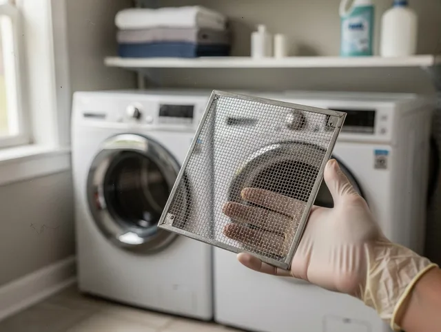 Pineville Dryer Vent Cleaning specialist performing detailed lint trap cleaning service in Pineville